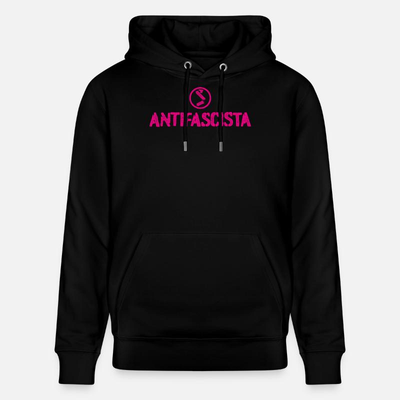 Antifasciste - Sweat à capuche bio CRUISER Stanley/Stella Unisexe - noir