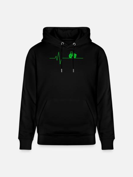 Tractor Heartbeat Farmer - Stanley/Stella CRUISER Unisex Organic Hoodie - black