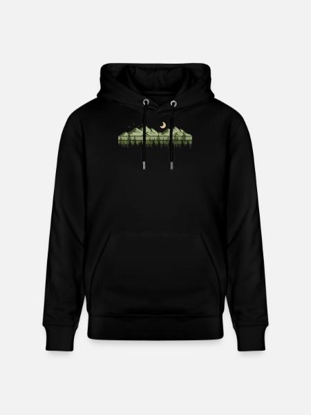 Mountains Forest Nature Trees Outdoor Nature Lovers - Stanley/Stella CRUISER Unisex Organic Hoodie - black
