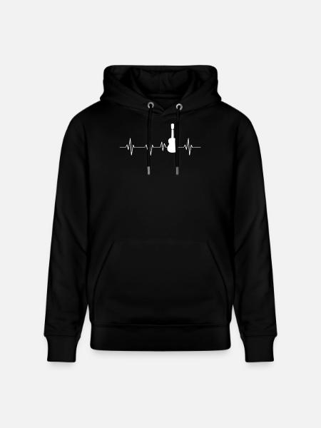 Ukulele heartbeat - Stanley/Stella CRUISER Unisex Organic Hoodie - black