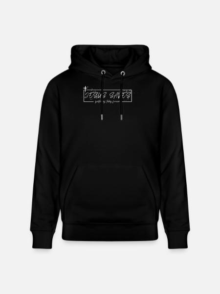 Jesus Saves – Yesterday, Today, Forever - Stanley/Stella CRUISER Unisex Organic Hoodie - black