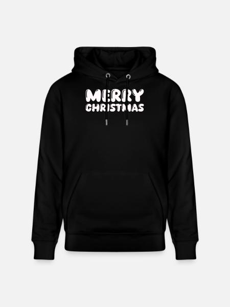 Cuddly Merry Christmas lettering - Stanley/Stella CRUISER Unisex Organic Hoodie - black
