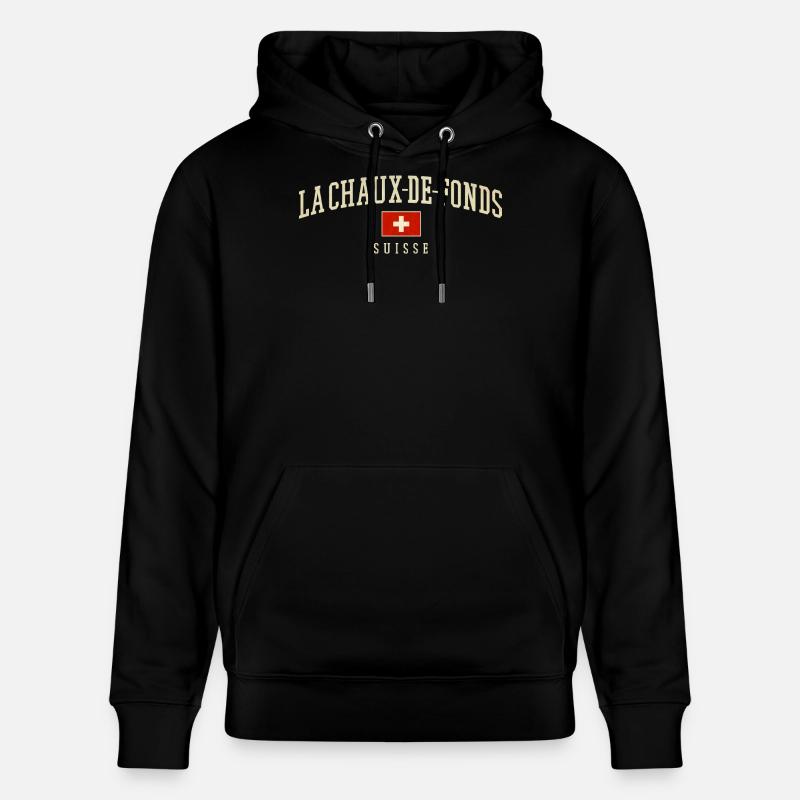 Blason suisse de la Chaux-de-Fonds - Sweat à capuche bio CRUISER Stanley/Stella Unisexe - noir