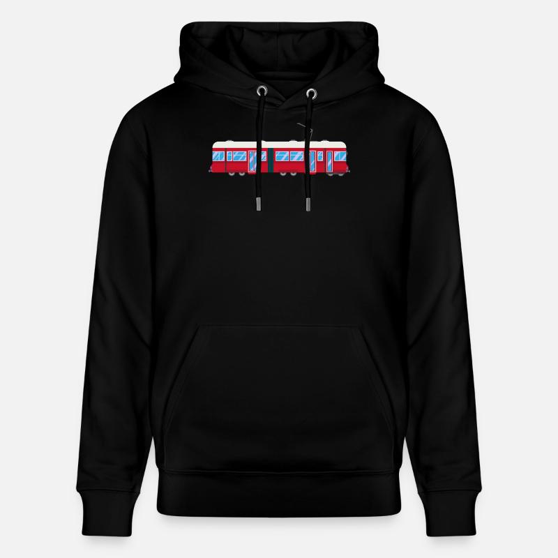 Tram, Straßenbahn, Zug, Eisenbahn - Stanley/Stella Unisex Bio-Hoodie CRUISER  - Schwarz