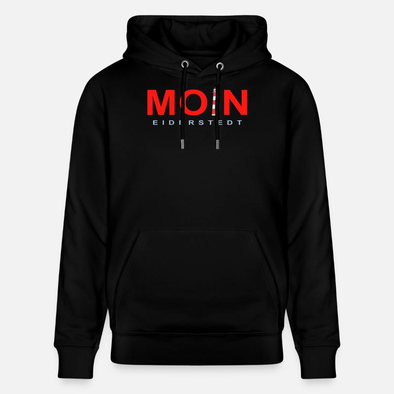 Moin Eiderstedt, Leuchtturm Westerheversand - Stanley/Stella Unisex Bio-Hoodie CRUISER  - Schwarz