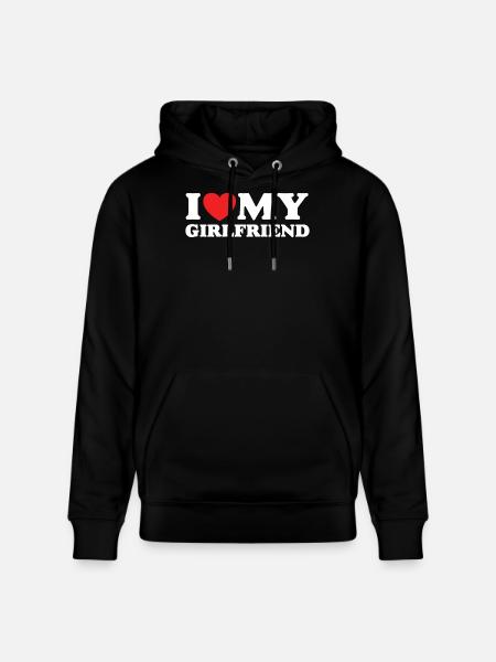 I Love My Girlfriend - Stanley/Stella CRUISER Unisex Organic Hoodie - black