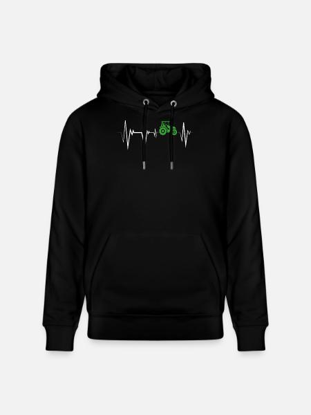 Heartbeat Tractor Builder - Stanley/Stella CRUISER Unisex Organic Hoodie - black