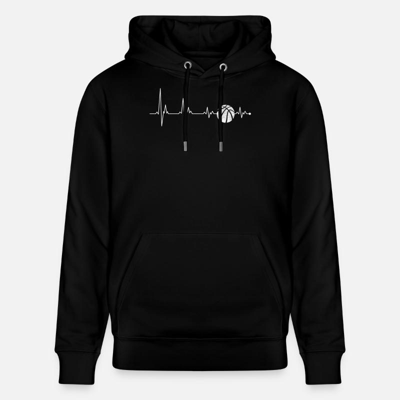 Heartbeat Pulse avec le basket-ball - Sweat à capuche bio CRUISER Stanley/Stella Unisexe - noir