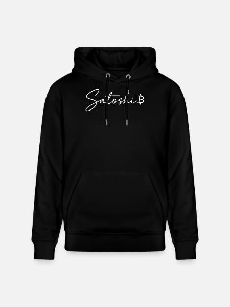 Satoshi Lettering Bitcoin Symbol Script Crypto - Stanley/Stella CRUISER Unisex Organic Hoodie - black