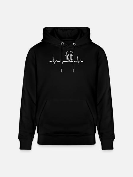 Beer Heartbeat Lustiges Geschenk für einen Pub-Liebhaber - Stanley/Stella Unisex Bio-Hoodie CRUISER  - Schwarz