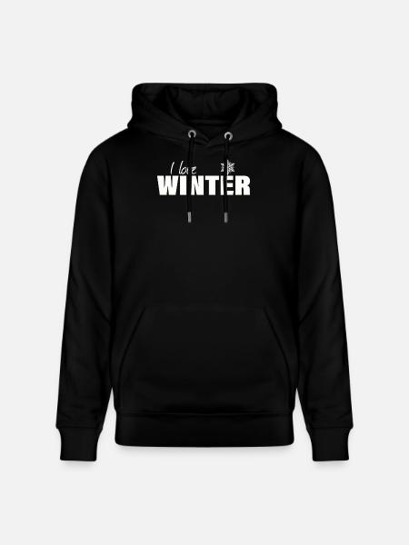i love winter - Stanley/Stella CRUISER Unisex Organic Hoodie - black