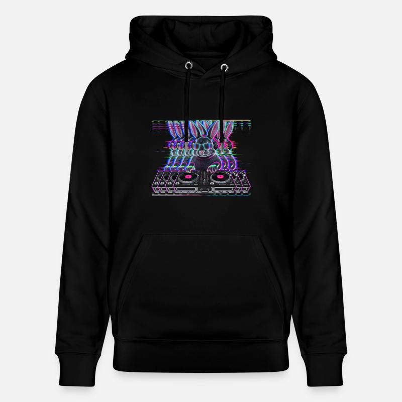Cyberpunk Neon Beat DJ Rabbit - Sweat à capuche bio CRUISER Stanley/Stella Unisexe - noir