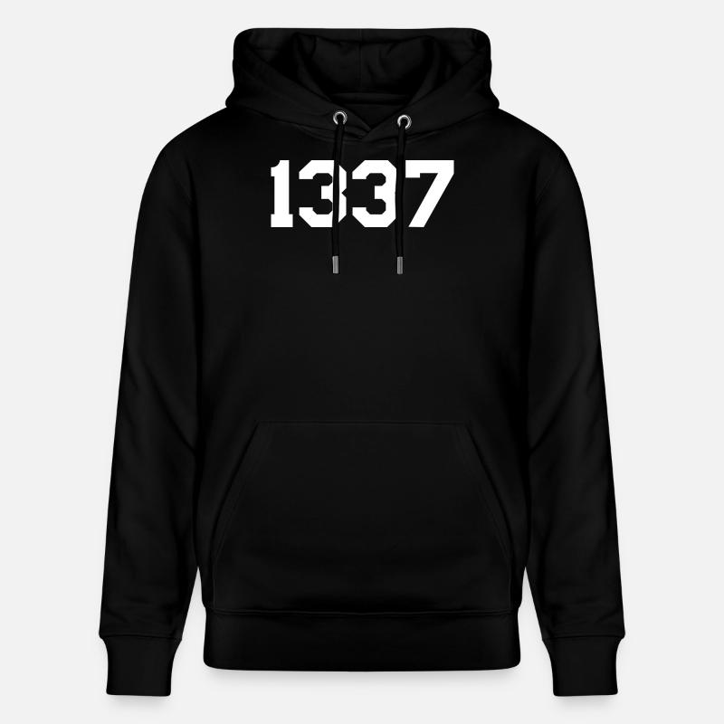 1337 – Conception de texte blanc - Sweat à capuche bio CRUISER Stanley/Stella Unisexe - noir