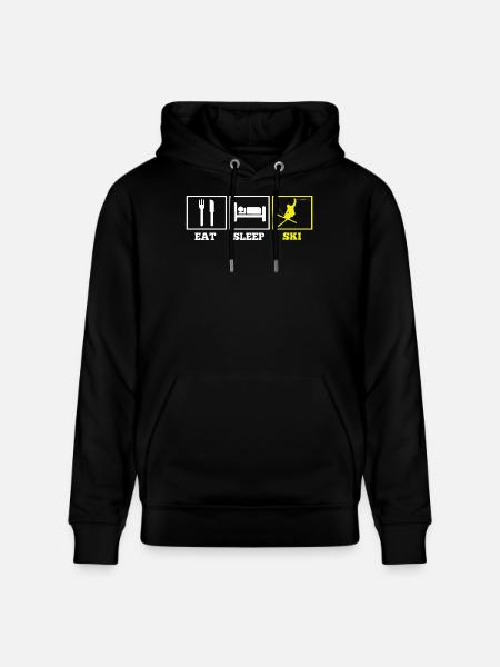 eat sleep SKI - Stanley/Stella Unisex Bio-Hoodie CRUISER - Schwarz