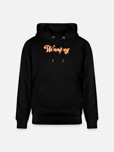 Winnipeg Retro Lettering - Stanley/Stella CRUISER Unisex Organic Hoodie - black