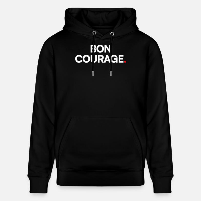 BON COURAGE | Expression humour minimaliste - Sweat à capuche bio CRUISER Stanley/Stella Unisexe - noir