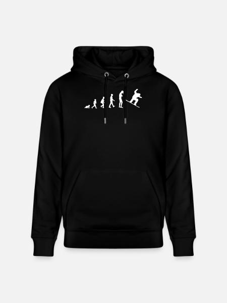Development from baby to snowboarder - Stanley/Stella CRUISER Unisex Organic Hoodie - black