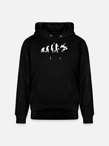 High Jumping Evolution Athlete Silhouette Art - Stanley/Stella CRUISER Unisex Organic Hoodie - black