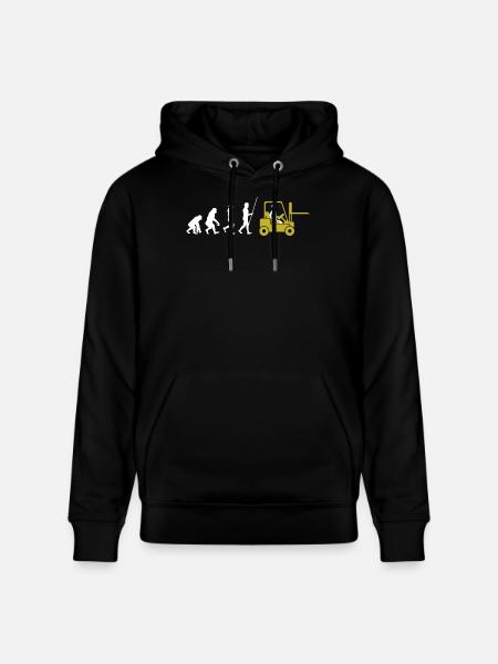Evolution zum Staplerfahrer - Stanley/Stella Unisex Bio-Hoodie CRUISER - Schwarz