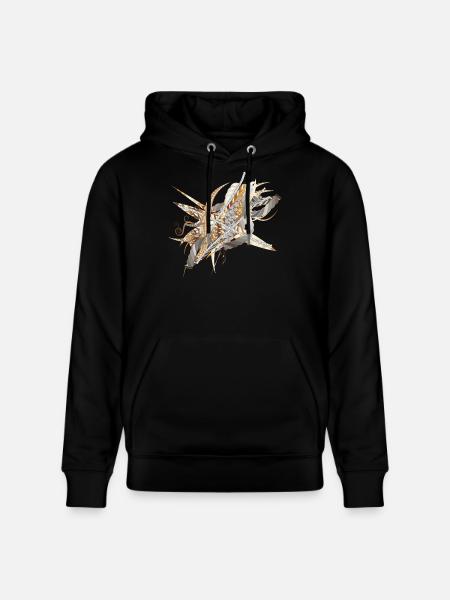 kunstnerisk filigran motiv lavet af bånd og fjer - Stanley/Stella CRUISER økologisk unisex-hoodie - sort
