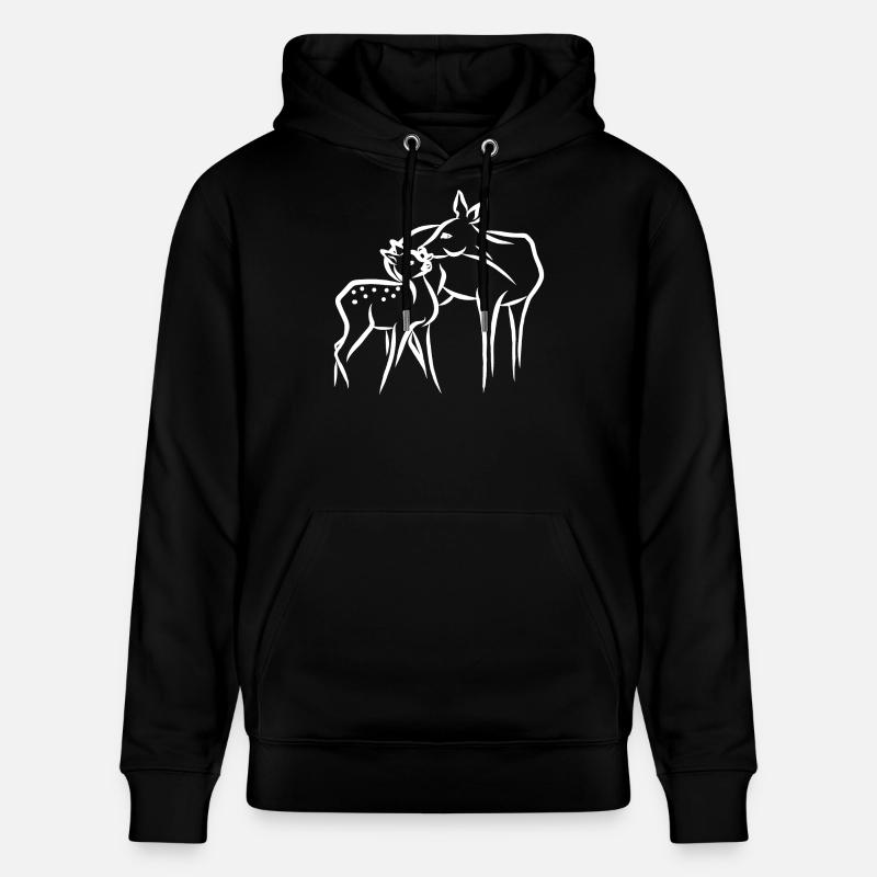 Chevreuil au faon - Sweat à capuche bio CRUISER Stanley/Stella Unisexe - noir