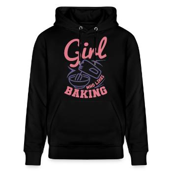 Bäckerin - Stanley/Stella Unisex Bio-Hoodie CRUISER  - Schwarz - Vorne - Alina (178cm) & Michal (187cm)