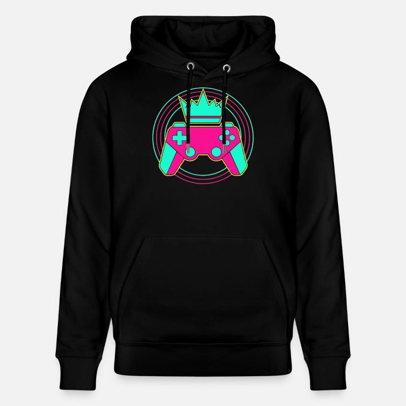 Controller Krone Neon Minimal Zocker Art - Stanley/Stella Unisex Bio-Hoodie CRUISER  - Schwarz