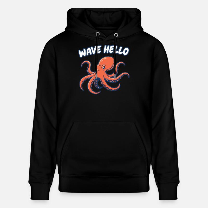 Salut Hello Squid - Sweat à capuche bio CRUISER Stanley/Stella Unisexe - noir