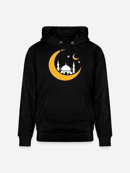 Islam Crescent Moon Mosque Silhouette - Stanley/Stella CRUISER Unisex Organic Hoodie - black