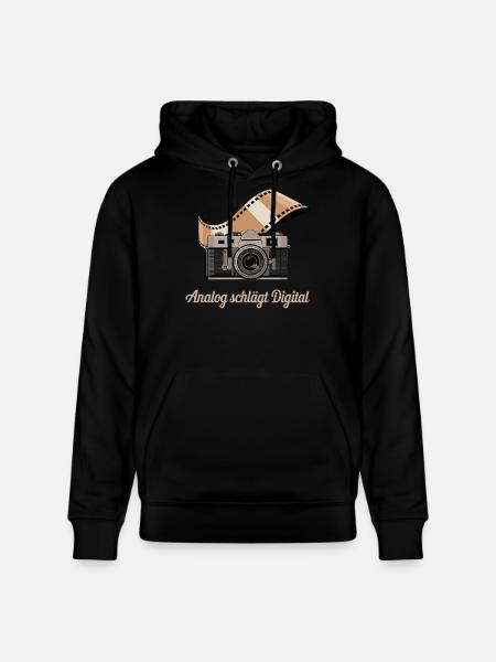 Analog Beats Digital Retro Camera - Stanley/Stella CRUISER Unisex Organic Hoodie - black