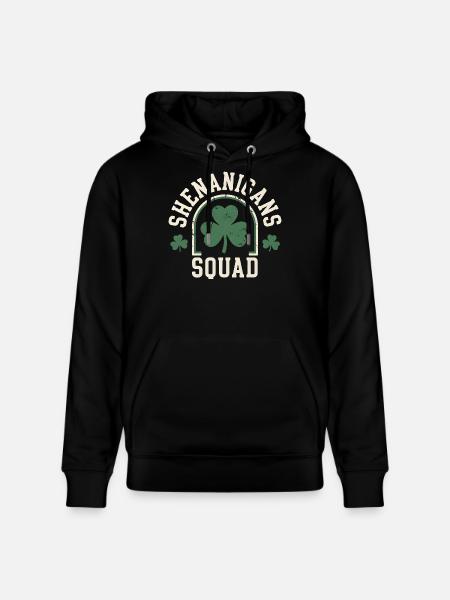 Shenanigans Squad Shamrock Spaß - Stanley/Stella Unisex Bio-Hoodie CRUISER  - Schwarz