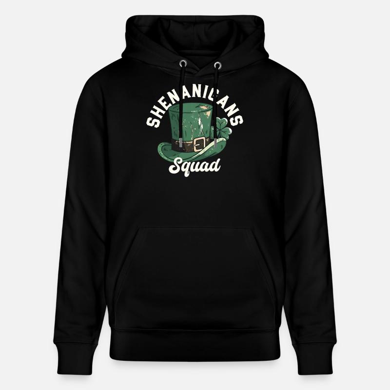 Shenanigans Squad Leprechaun Hat - Stanley/Stella CRUISER Unisex Organic Hoodie - black