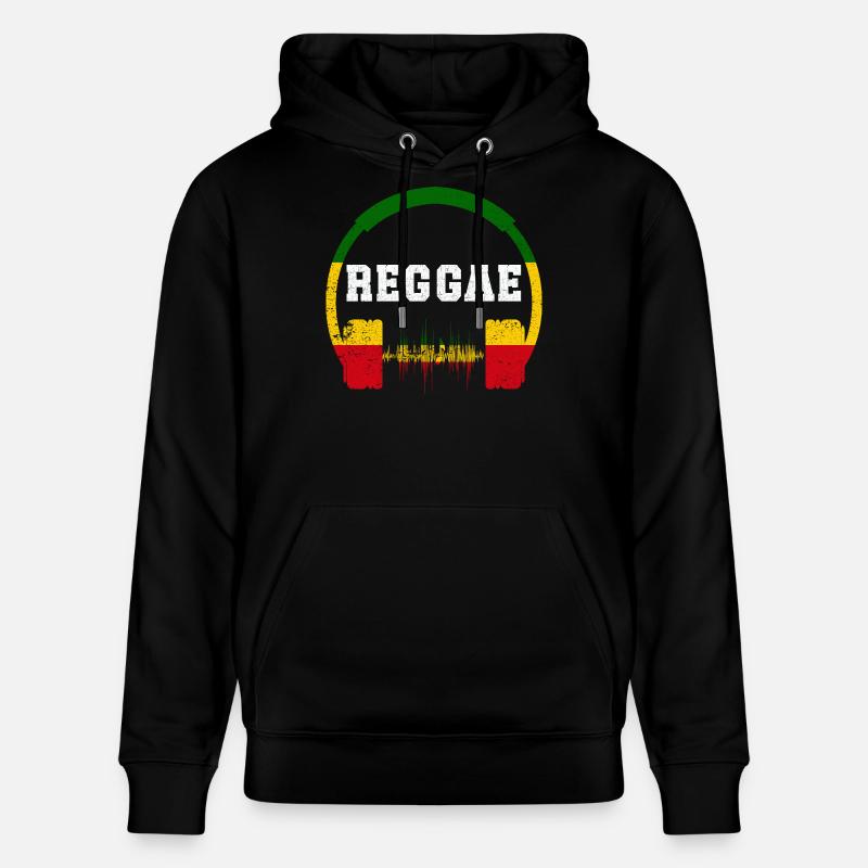 Conception des ondes casques reggae - Sweat à capuche bio CRUISER Stanley/Stella Unisexe - noir