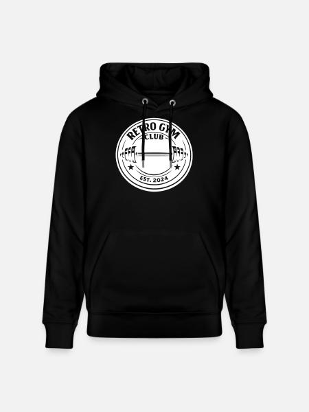 Retro Gym Club Dumbbell Logo - Stanley/Stella CRUISER Unisex Organic Hoodie - black