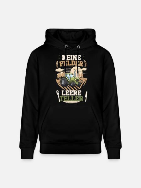 Bauer Keine Felder leere Teller - Stanley/Stella Unisex Bio-Hoodie CRUISER  - Schwarz
