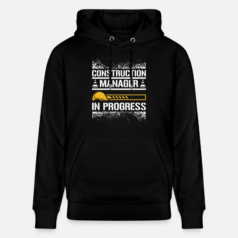 Construction manager in progress - Stanley/Stella CRUISER Unisex Organic Hoodie - black