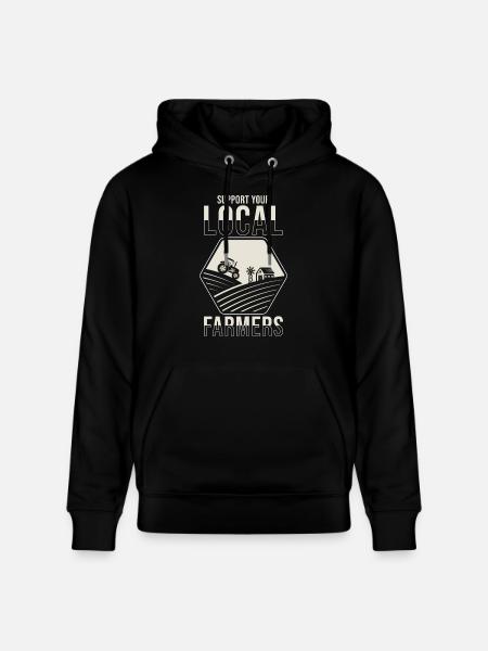 Support your local farmers - Stanley/Stella CRUISER Unisex Organic Hoodie - black