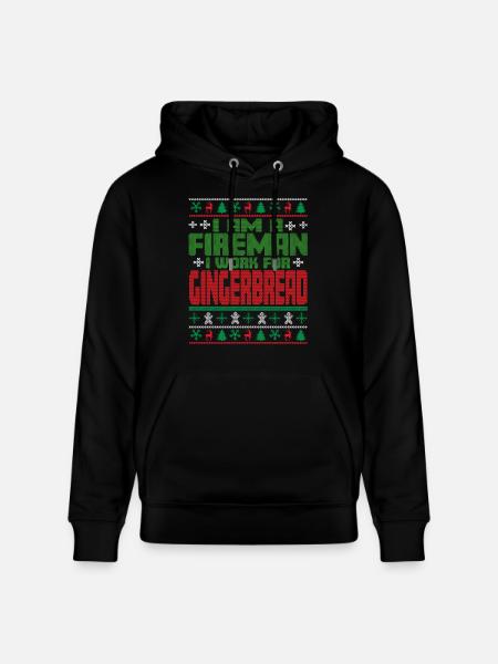Fireman Christmas Saying - Stanley/Stella CRUISER Unisex Organic Hoodie - black