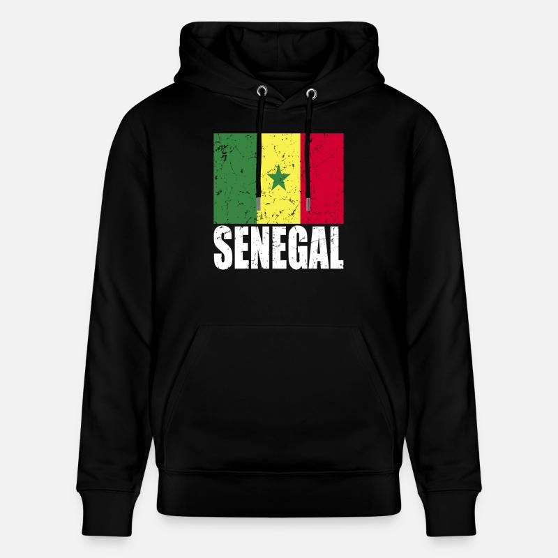 Drapeau du Sénégal - Sweat à capuche bio CRUISER Stanley/Stella Unisexe - noir
