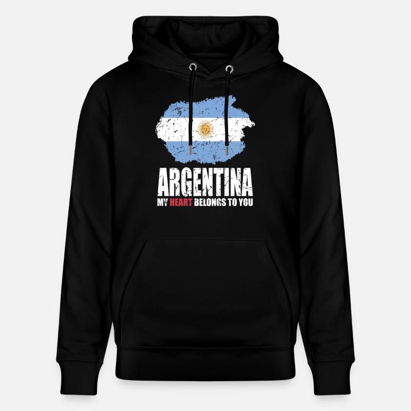Drapeau de l’ARGENTINE - Sweat à capuche bio CRUISER Stanley/Stella Unisexe - noir