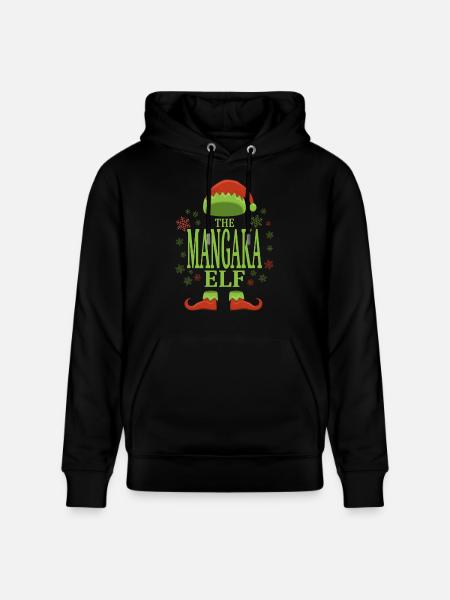 Mangaka Christmas Elf - Stanley/Stella CRUISER Unisex Organic Hoodie - black