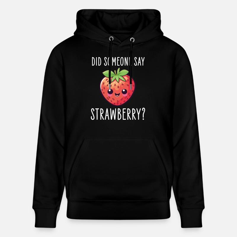 Fraise Kawaii - Sweat à capuche bio CRUISER Stanley/Stella Unisexe - noir
