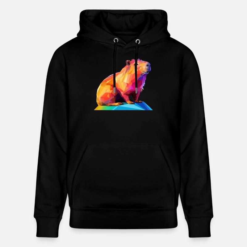 Conception de polygones bas Capybara - Sweat à capuche bio CRUISER Stanley/Stella Unisexe - noir
