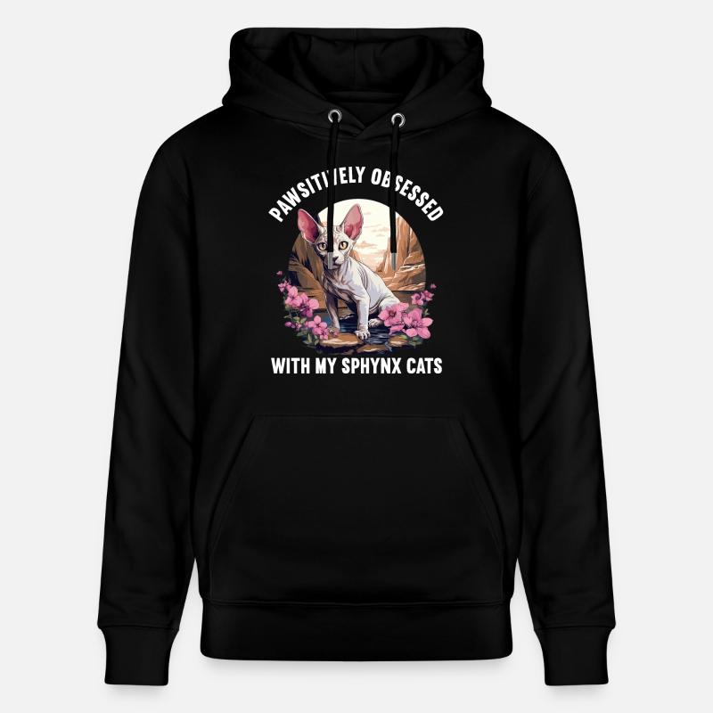 Sphynx Kitten Sphynx Cat - Stanley/Stella CRUISER Unisex Organic Hoodie - black