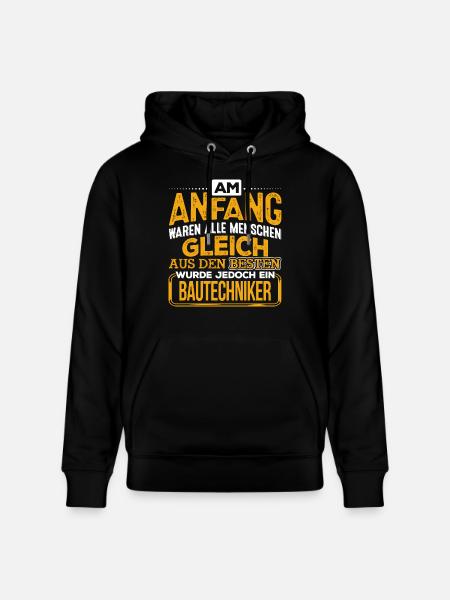 BAUTECHNIKER - Der Beste - Stanley/Stella Unisex Bio-Hoodie CRUISER  - Schwarz
