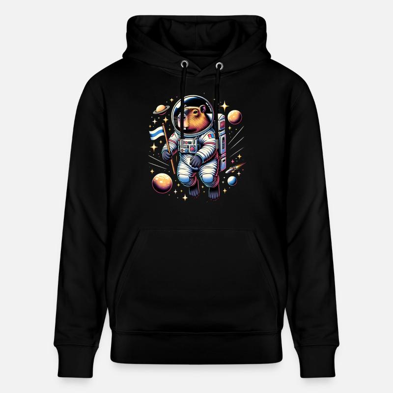 Capybaras Mignon Capybara Astronaute - Sweat à capuche bio CRUISER Stanley/Stella Unisexe - noir
