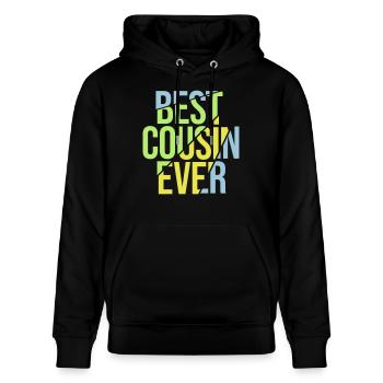 best cousin ever Zitat - Stanley/Stella Unisex Bio-Hoodie CRUISER  - Schwarz - Vorne - Alina (178cm) & Michal (187cm)