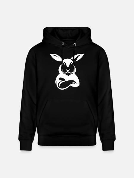 Bunny with crossed arms silhouette - Stanley/Stella CRUISER Unisex Organic Hoodie - black