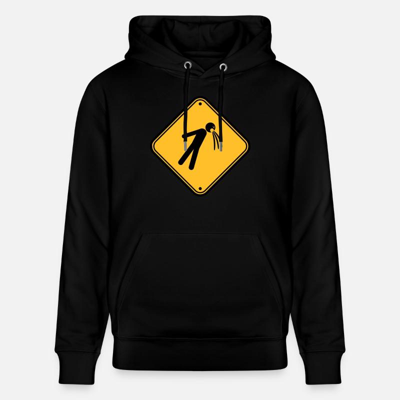 shield caution note vomit vomit - Stanley/Stella CRUISER Unisex Organic Hoodie - black