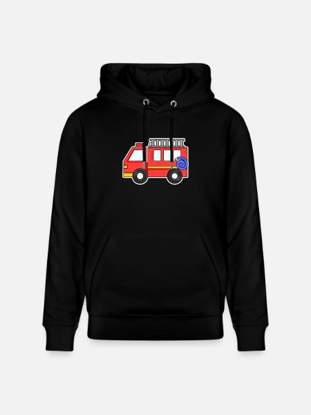 Fire truck - Stanley/Stella CRUISER Unisex Organic Hoodie - black